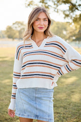 In Your Element Striped Collared Pullover SALE