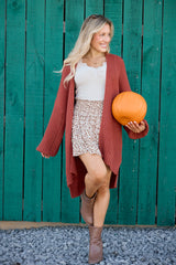As The Leaves Turn Rust Knit Cardigan