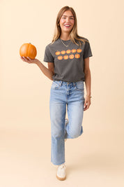 Howdy Fall Pumpkin Dark Grey Graphic Tee