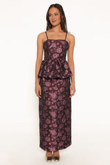 Allegro Column Skirt - Plum Brocade