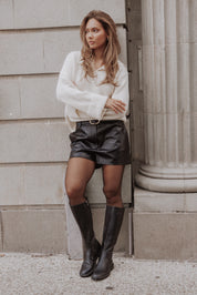 Fable Leather Shorts - Black