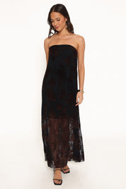 Alegra Maxi Dress - Black Floral