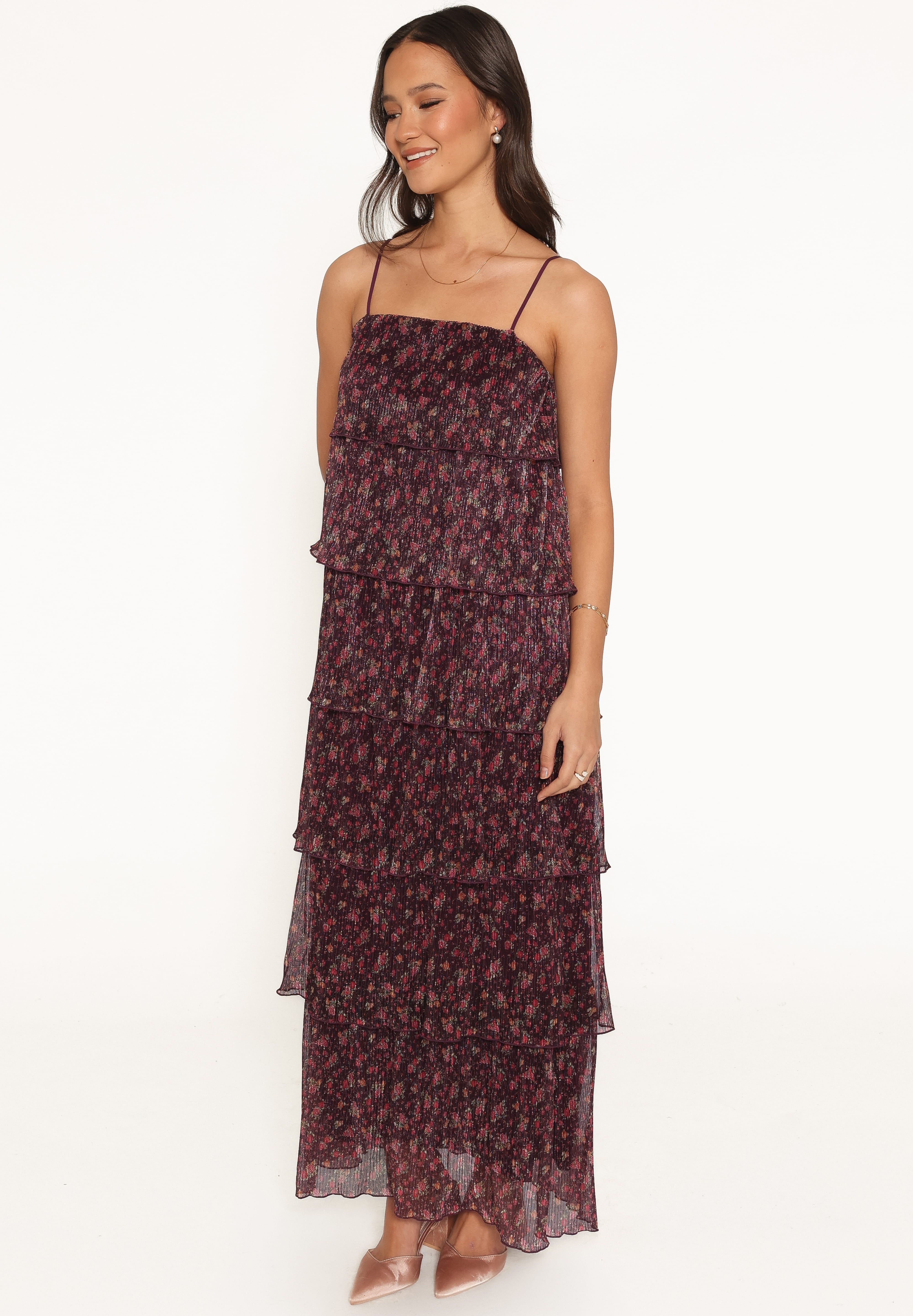 Alinae Maxi Dress - Purple Floral