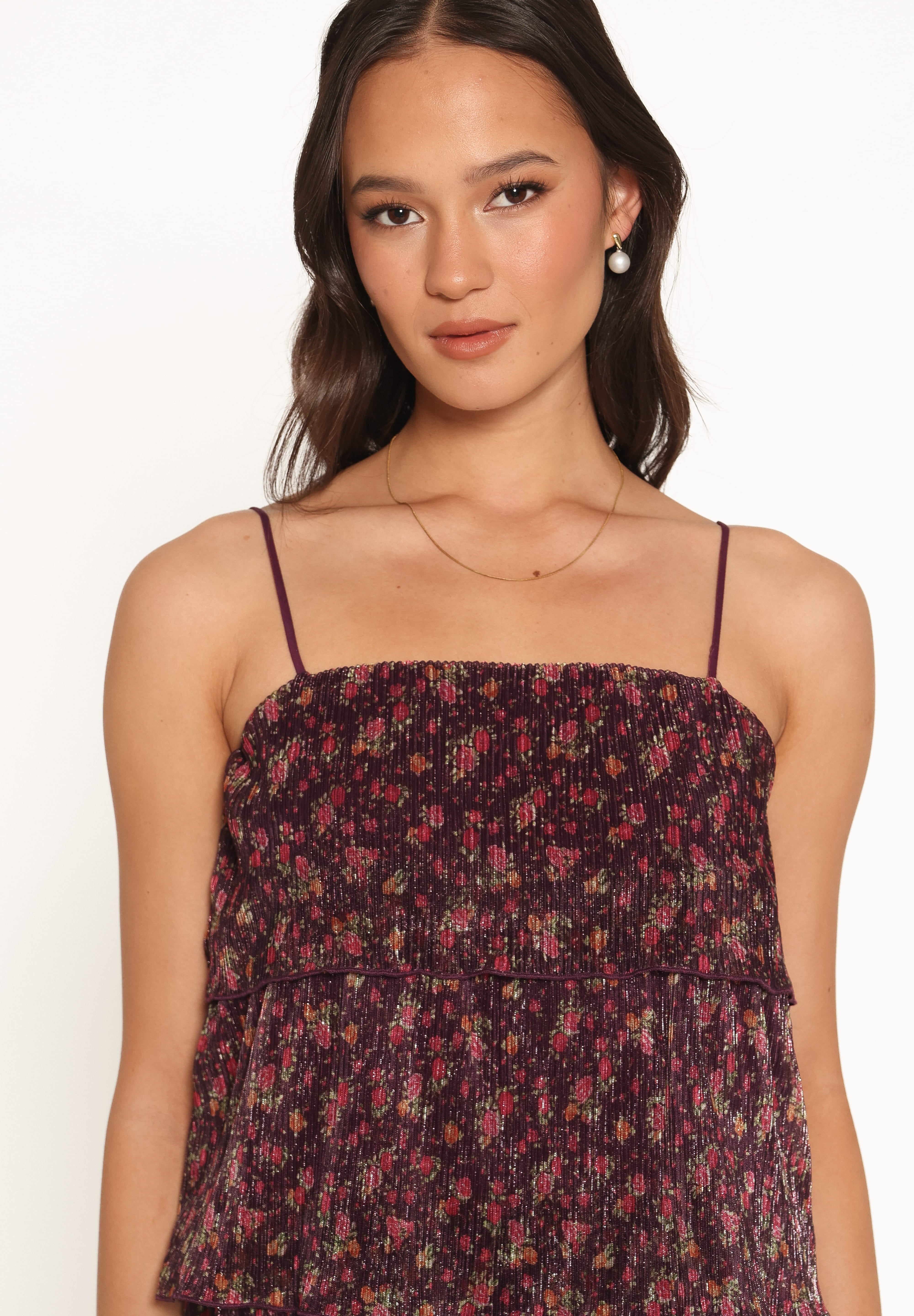 Alinae Maxi Dress - Purple Floral