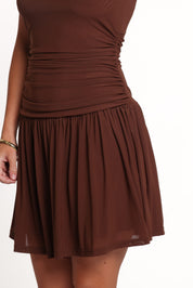 Alma Mini Dress - Chocolate