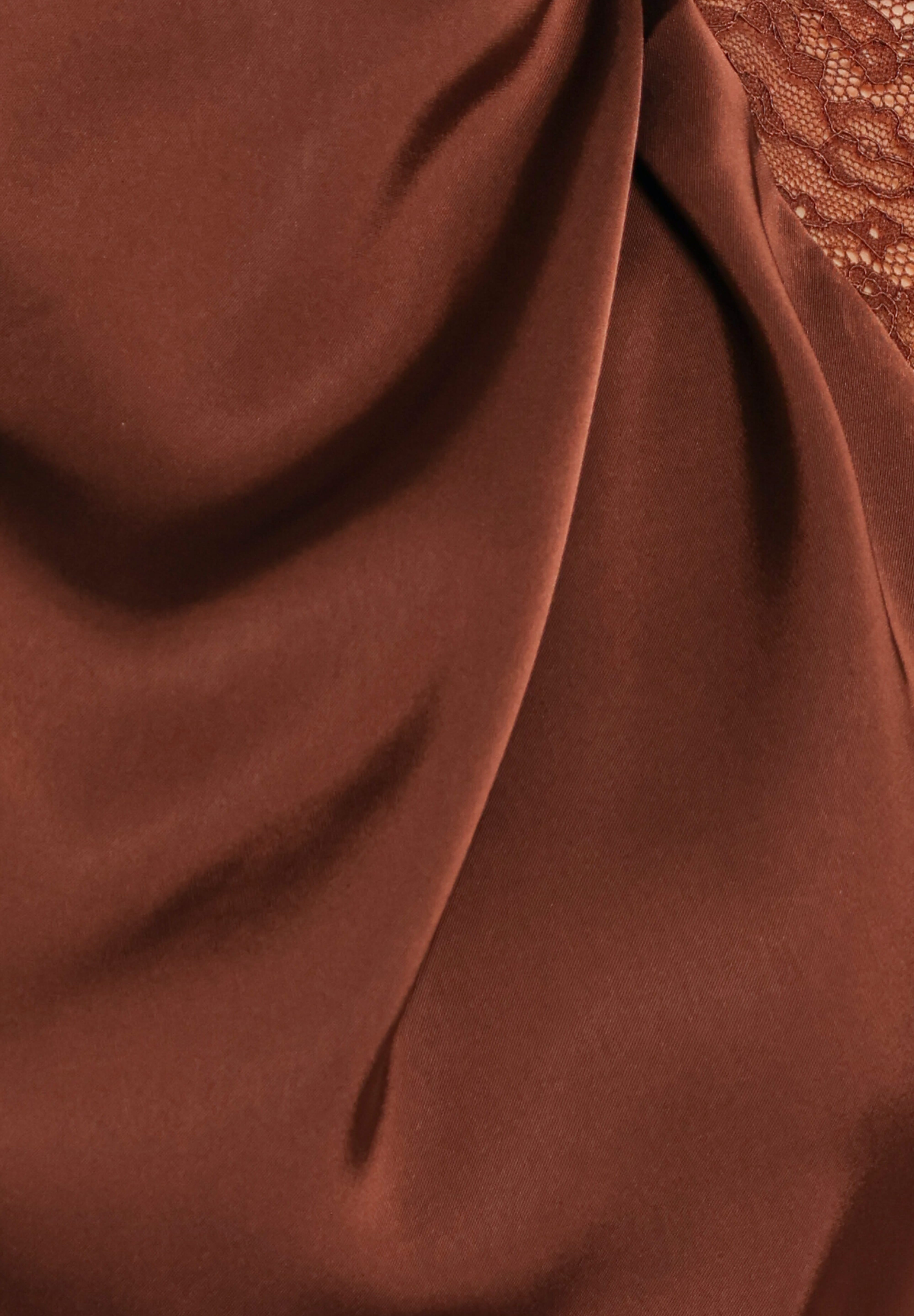 Anabelle Halter Neck Lace Maxi Dress - Chocolate Brown