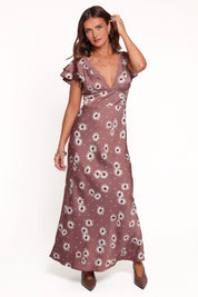 Arella Maxi Dress - Mauve Floral