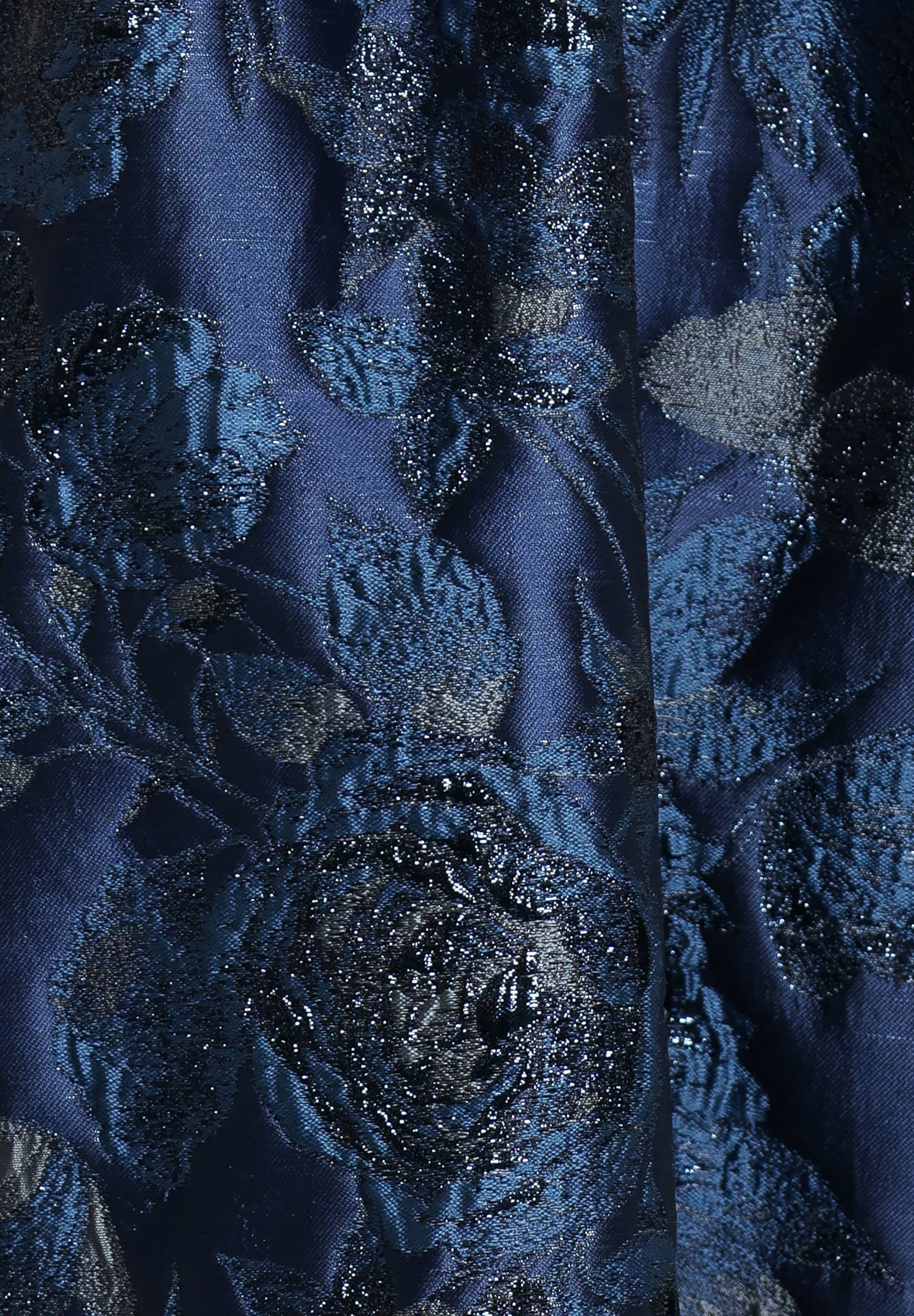 Betina Bow Front Maxi Dress - Blue Brocade