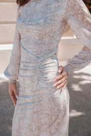 Clemens Mesh Maxi Dress - Snake Print