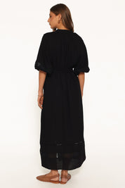 Decosta Long Sleeve Maxi Dress - Black