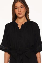 Decosta Long Sleeve Maxi Dress - Black