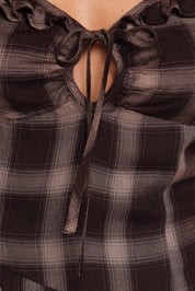Farrell Midi Dress - Brown Plaid