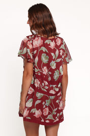 Java Mini Dress - Red Tulip Floral