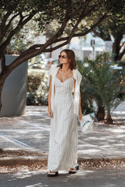 Jordin Maxi Dress - Ivory/Blue Stripe