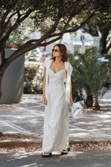 Jordin Maxi Dress - Ivory/Blue Stripe