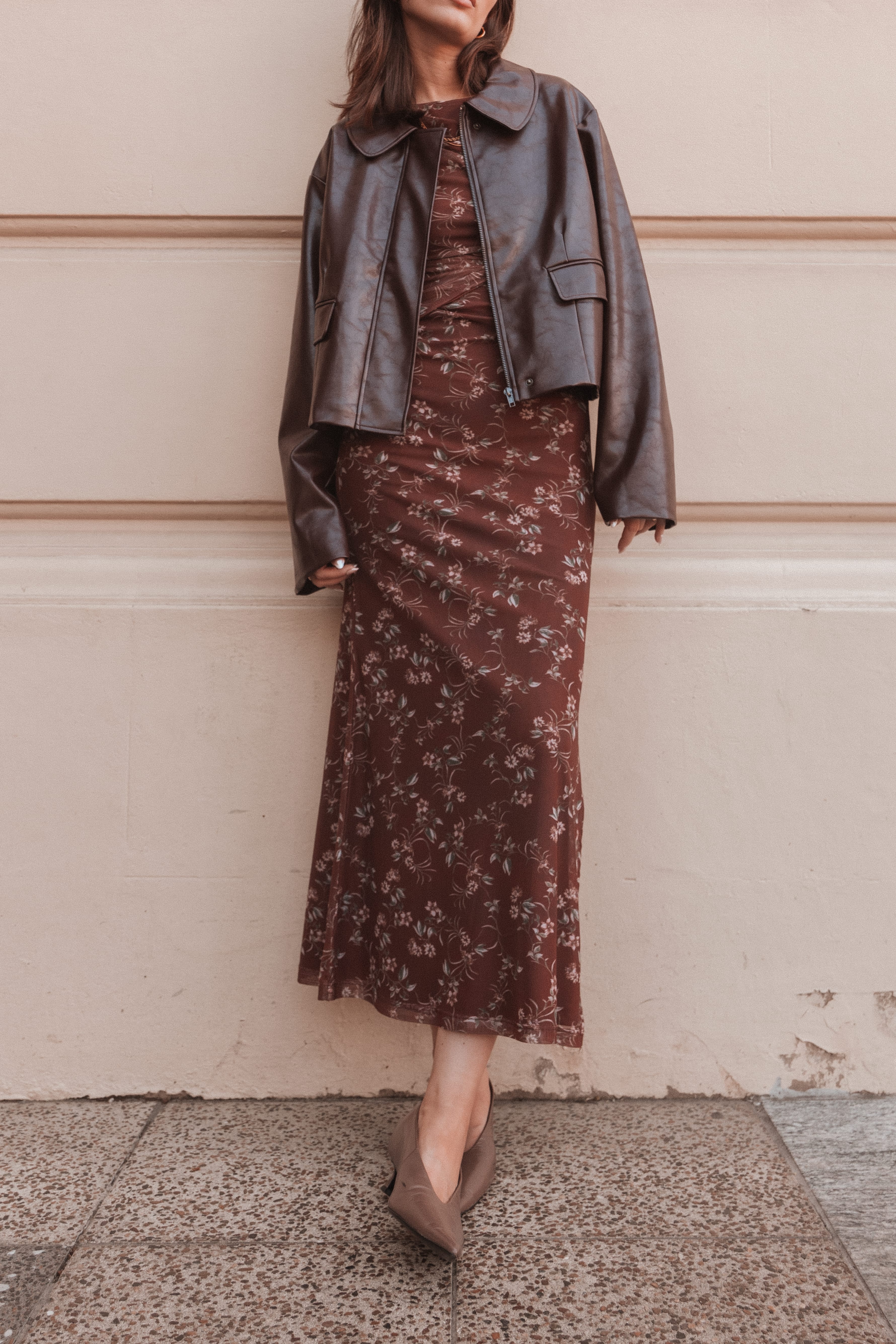 Nash Long Sleeve Dress - Rust Floral