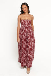 Orabella Maxi Dress - Red Floral