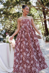 Orabella Maxi Dress - Red Floral