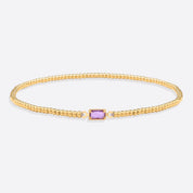 Gold Beaded Birthstone Bracelet