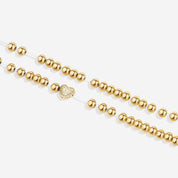 Pave Heart Gold Beaded Bracelet