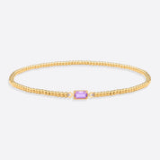 Gold Beaded Birthstone Bracelet