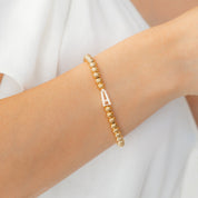 Stretch Diamond Initial Beaded Bracelet