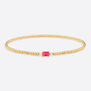 Gold Beaded Birthstone Bracelet