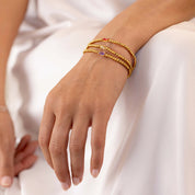 Gold Beaded Birthstone Bracelet