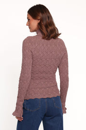 Baker Pointelle Sweater - Mauve