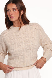 Reece Pointelle Sweater - Sand