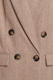 Dixon Oversized Boyfriend Blazer - Taupe Herringbone