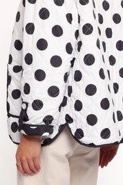 Immy Reversible Puffer Jacket - Black/White Dot