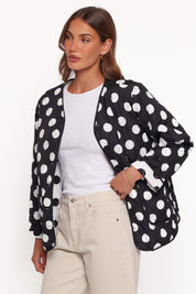 Immy Reversible Puffer Jacket - Black/White Dot