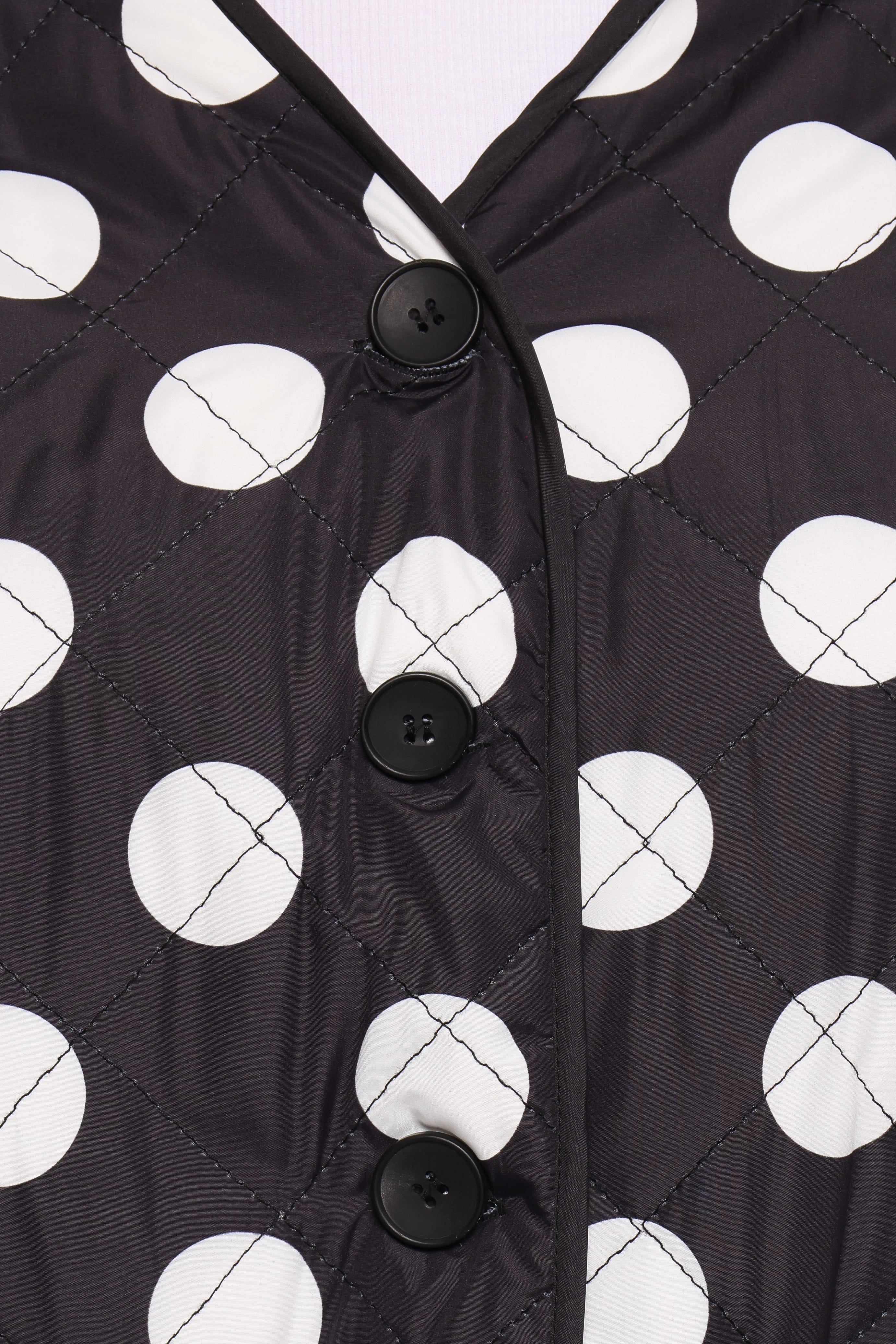 Immy Reversible Puffer Jacket - Black/White Dot