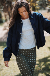 Janet Bomber Jacket - Dark Denim Wash