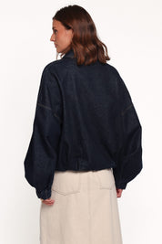 Janet Bomber Jacket - Dark Denim Wash
