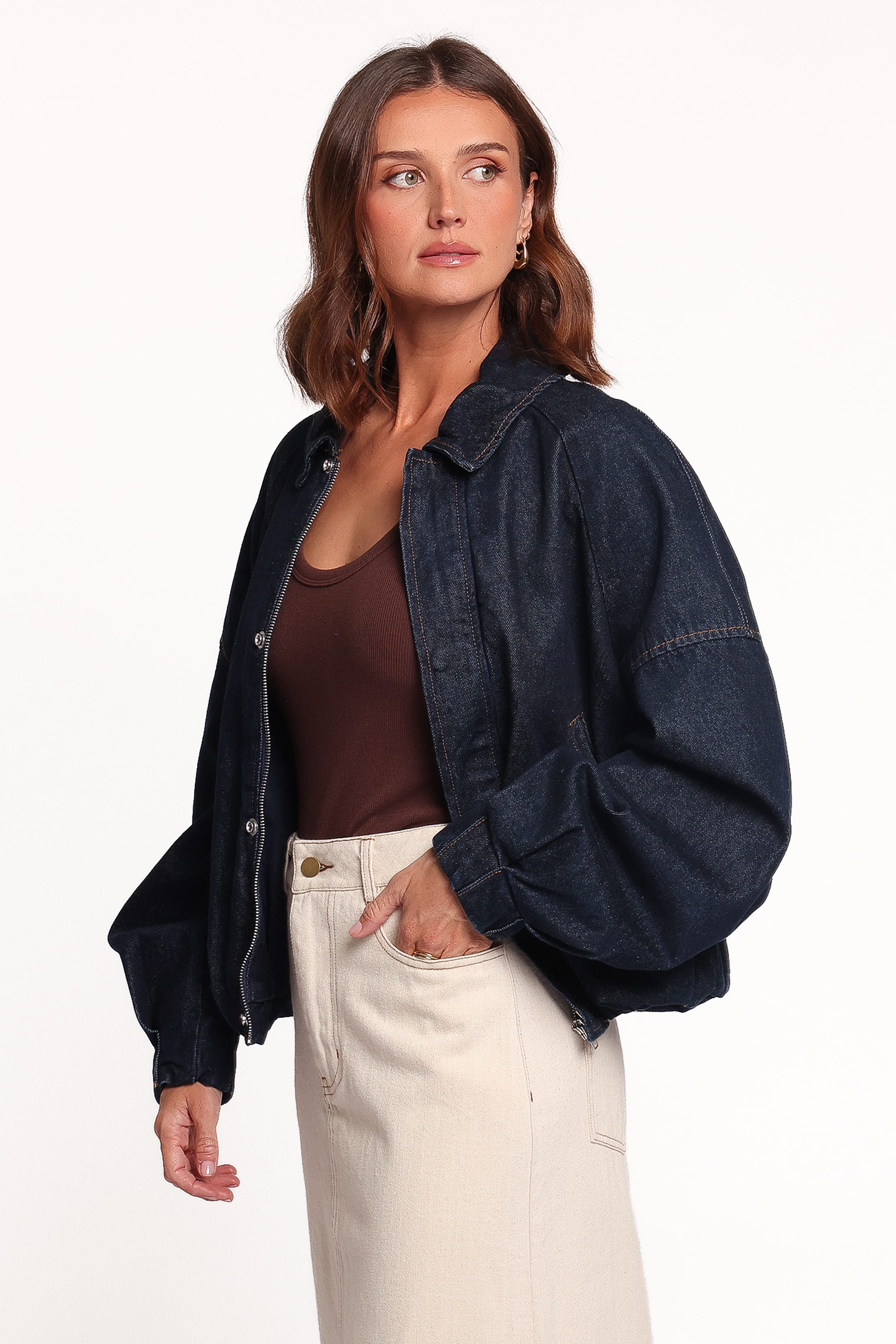 Janet Bomber Jacket - Dark Denim Wash