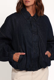 Janet Bomber Jacket - Dark Denim Wash