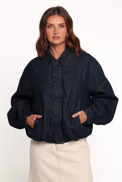 Janet Bomber Jacket - Dark Denim Wash
