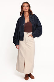 Janet Bomber Jacket - Dark Denim Wash
