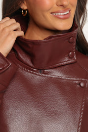 Kirby Leather Jacket - Burgundy