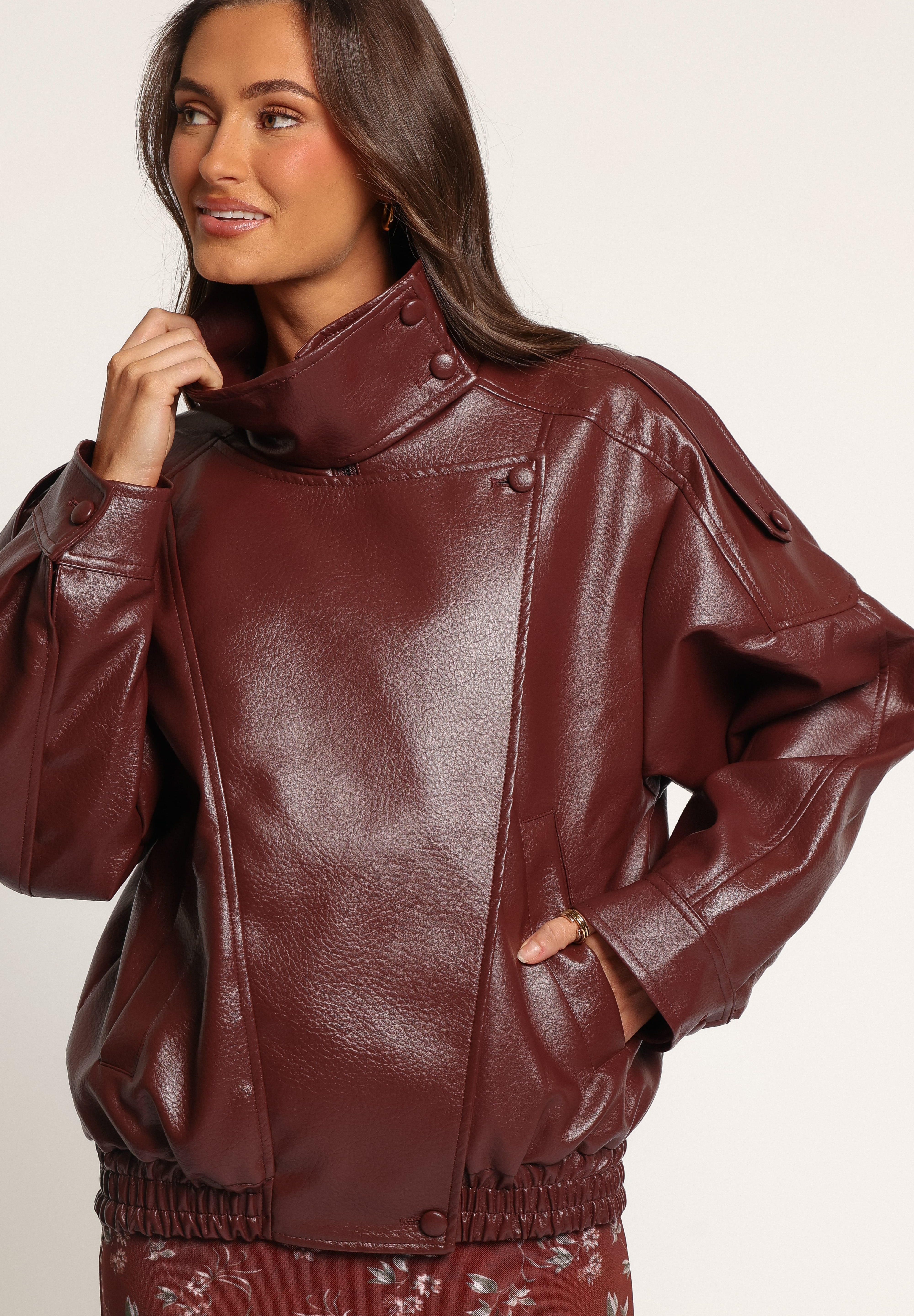 Kirby Leather Jacket - Burgundy