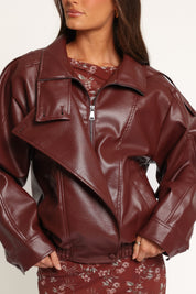Kirby Leather Jacket - Burgundy