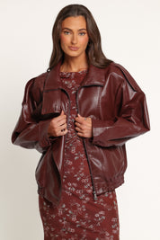 Kirby Leather Jacket - Burgundy