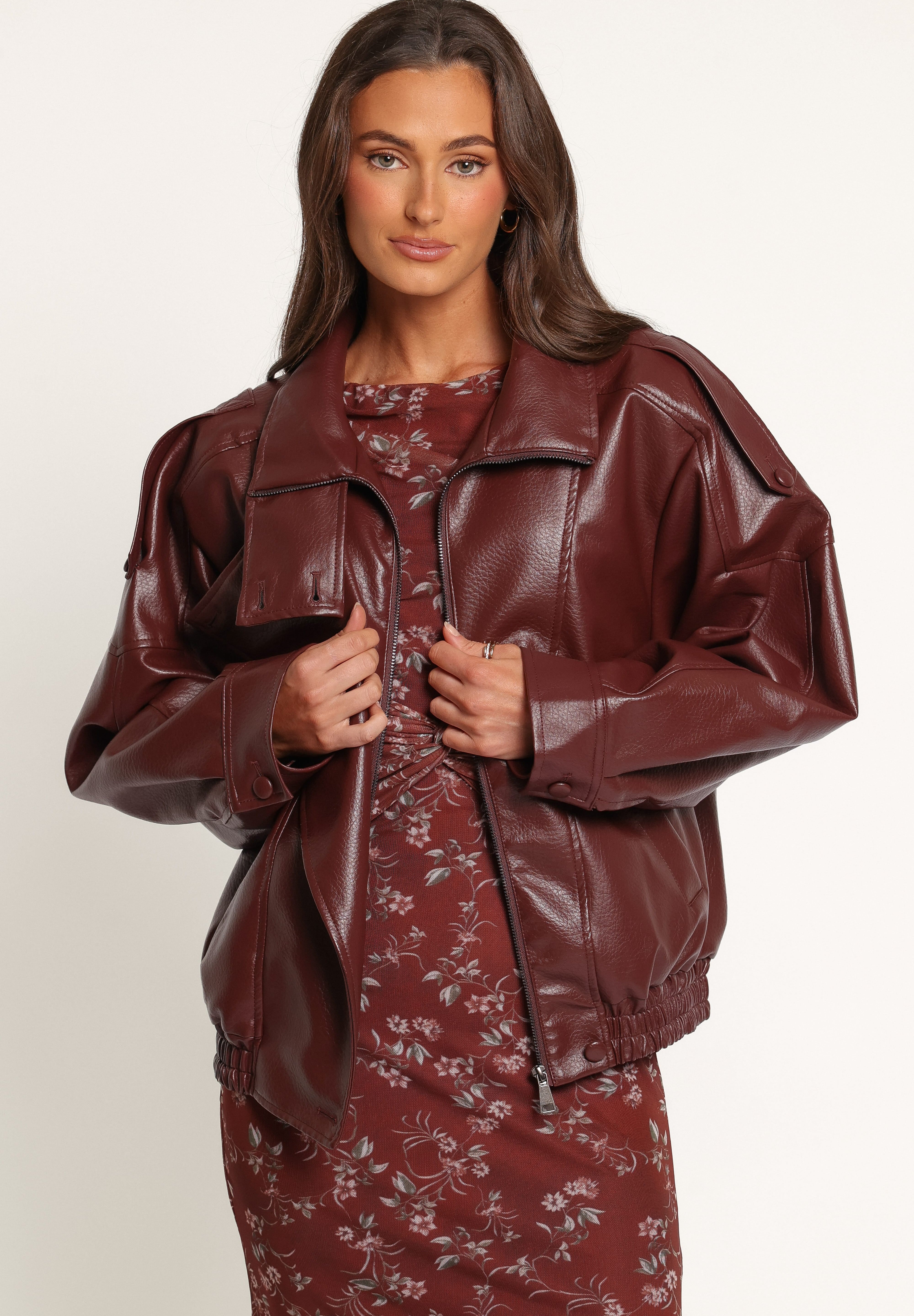 Kirby Leather Jacket - Burgundy
