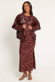 Kirby Leather Jacket - Burgundy