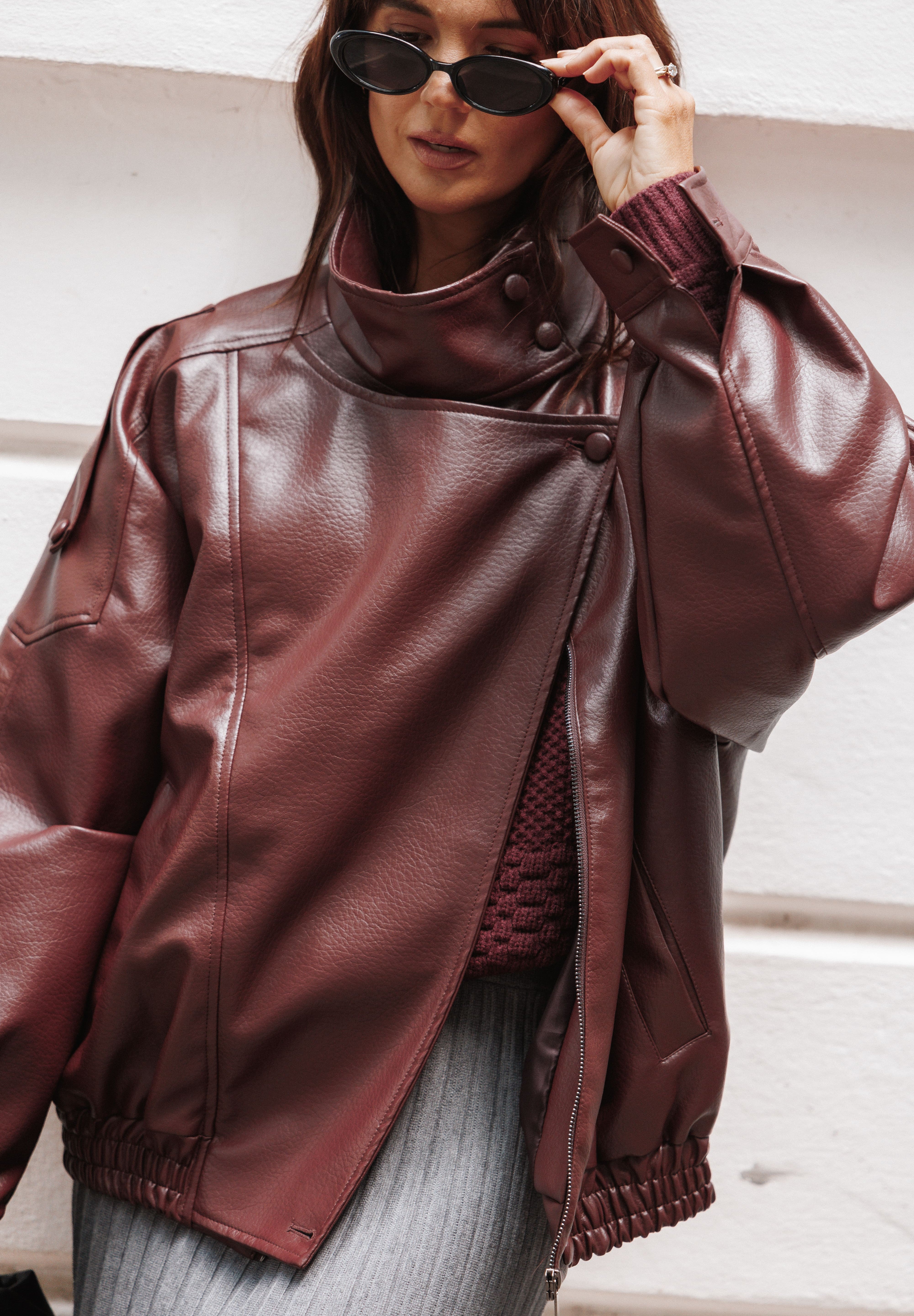 Kirby Leather Jacket - Burgundy