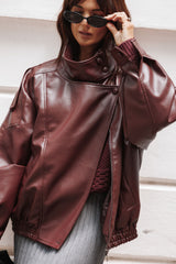 Kirby Leather Jacket - Burgundy