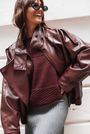 Kirby Leather Jacket - Burgundy