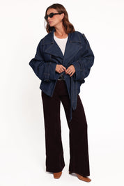 Miranda Cropped Denim Trench - Indigo Wash